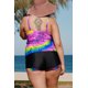 thumbnail image 1 of ABPHQTO Tankini multicolor de mujer con estampado de arcoíris y teñido anudado talla grande, 1 of 5
