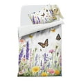 thumbnail image 2 of Butterfly and Pioneer Flower Duvet Cover and Pillowcase Set for Single Bedding, Bedroom Accessories for Kids Teens, 2 of 5