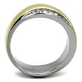 thumbnail image 2 of Two-Tone IP Gold (Ion Plating) Stainless Steel Ring with Top Grade Crystal in Clear for Women Clear Stone Color Style TK2264 Size 5, 2 of 3