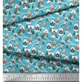 thumbnail image 3 of Soimoi Silk Fabric Tree & House Architectural Print Sewing Fabric Yard 42 Inch Wide, 3 of 5