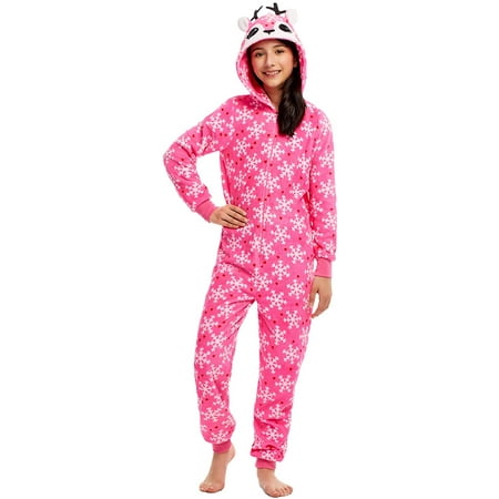 Girls Pajamas - Plush Zippered Kids Animal Onesie Blanket Sleeper ...
