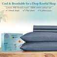thumbnail image 6 of California Design Den California King Sheets - Luxury 500 Thread Count 100% Cotton Sateen, 4 Piece Sheet Set, Cooling Bed Sheets with Deep Pocket Fitted Sheet, Denim Blue, 6 of 9