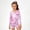 Pink#F, variant on Outfit Sets Girls O-Neck Long Sleeve Performance Leotard With Glitter Print And Matching Shorts Hair Scrunchie For Dance Gymnastics Stage Adorable Clothes Sets