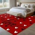 thumbnail image 5 of Black White Washable Area Rug 5 x 7 ft Love Heart Valentines Red, Soft Non Slip Rugs Stain Repellent Indoor Felt Carpet for Living Dining Room Bedroom Home Office, 5 of 9