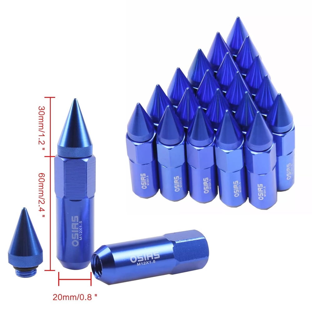 OSIAS 20PCS M12X1.5 Racing Wheel 60MM Lug Nuts With Socket Key For Honda