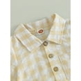 thumbnail image 4 of Infant Boys Summer Shorts Outfit Short Sleeve Plaid Shirt and Drawstring Shorts Sets, 4 of 7