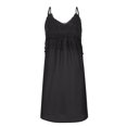 thumbnail image 4 of ZHOGXU Women's Dress Sleeveless Suspender V Neck Solid Color Lace Trim Fashion Comfortable Mini Dresses For Casual Daily Wear,Black,Xl, 4 of 6