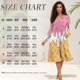 thumbnail image 7 of Uorisanigo Ice Cream Women's Midi Dress Work Long Sleeve V Neck Flowy Midi Dress Cozy Comfortable Soft Fashion Clothing, Size XL, 7 of 7