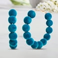thumbnail image 3 of Lesa Michele Teal Velvet Alloy Ball Hoop Earrings, 3 of 5