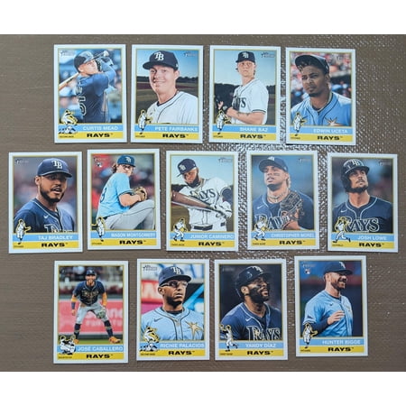 2025 Topps Heritage Baseball Team Set 13 Cards Tampa Bay Rays Junior Caminero Morel