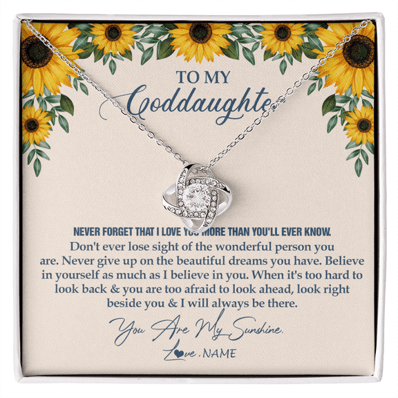 To My Goddaughter Necklace From Godmother Sunflower You Are My Sunshine Goddaughter Jewelry Graduation Birthday Customized Gift Box Message Card