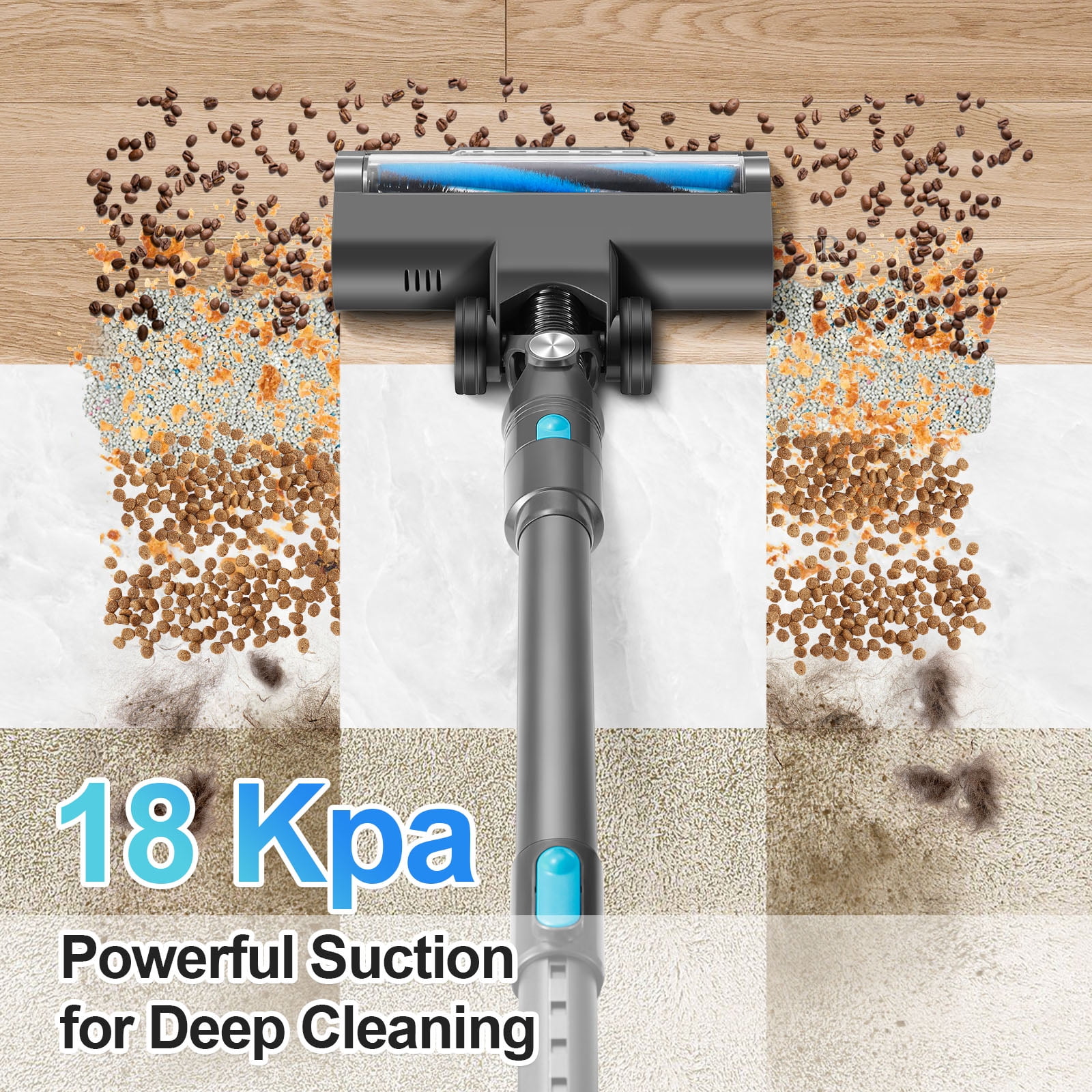 Moolan Corded Stick Vacuum, 6 in 1 Lightweight Vacuum with 4 LED, Vacuum Cleaners for Hard Floor,New