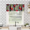 thumbnail image 2 of Fresh Apple Curtain Valance,Red Apple On Black Buffalo Check Plaid Window Valance,Rustic Retro Fruit Pattern Blackout Short Window Treatment for Kitchen Bedroom Cafe Dining Room,54x18in, 2 of 6