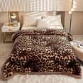 thumbnail image 2 of Mantas con estampado de leopardo de animales para camas, doble capa, grueso, Raschel, visón, piel sintética, Invierno, 2 of 4