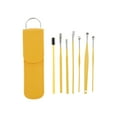 thumbnail image 1 of Unique Bargains Kit d'Outils de Nettoyage en Acier Inoxydable 7 Pcs Jaune, 1 of 6