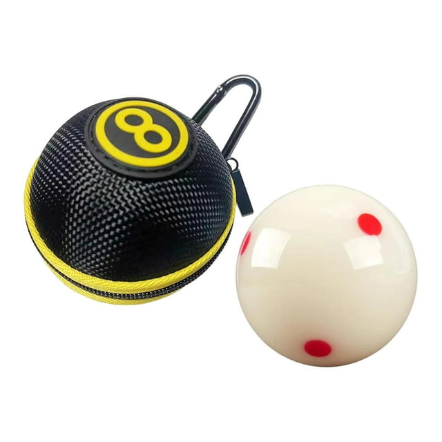 DYNWAVECA Balle de Queue de Billard Balles de Piscine d'Entraînement avec Sac de Rangement Balle de Queue de Billard Légère avec 6 Points Rouges pour Jeux Pratique Sportive Sac de Rangement Jaune