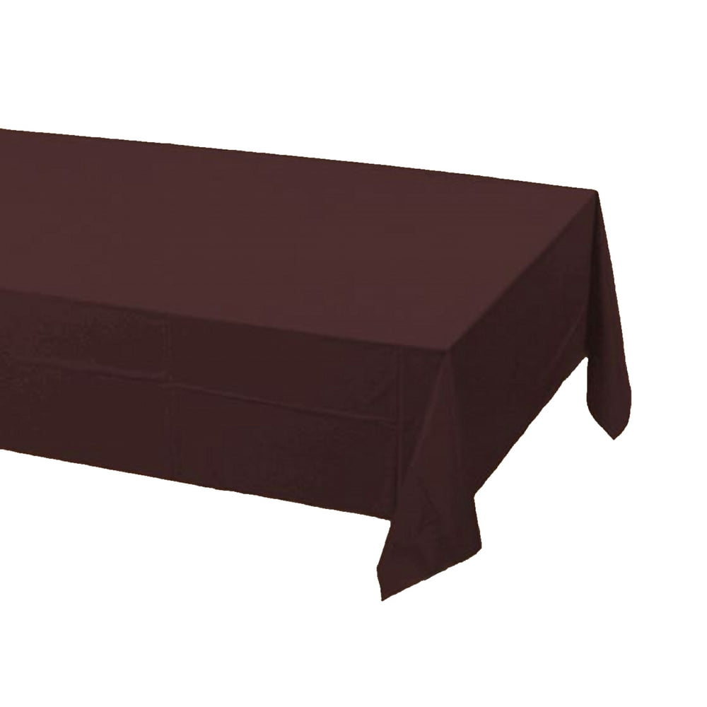 2 Plastic Rectangular Tablecloths 54"X 108" Table Cover Brown