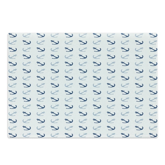 Anchor Cutting Board, Simple Classical Maritime Ocean Aquatic Theme Pattern Sailing Hobby, Decorative Tempered Glass Cutting and Serving Board, Large Size, , by Ambesonne