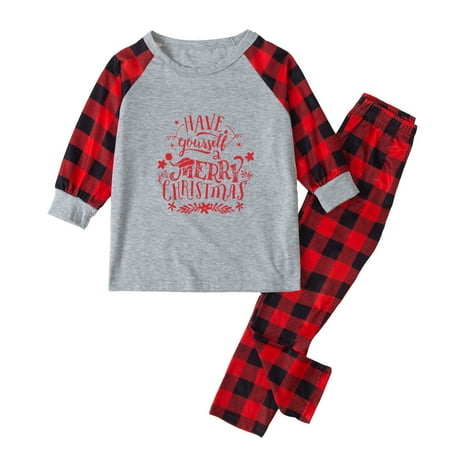 

Pajamas for Women KKCXFJX Parent-child Warm Christmas Set Printed Home Wear Pajamas Two-piece Kid Set