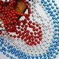 thumbnail image 3 of GiftExpress 33" 7mm Metallic Red/Silver/Blue Beaded Necklaces, Bulk Mardi Gras Party Beads Necklaces, July 4th Party Beaded Necklaces, 3 of 3