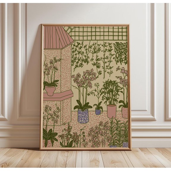 Orchid Conservatory Poster Botanical Garden Print Floral Wall Art