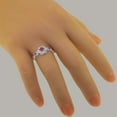 thumbnail image 6 of LBG British Made 18k White Gold Real Genuine Ruby & Opal Womens Promise Ring - 33 size options - Size 8.25, 6 of 7