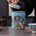thumbnail image 5 of Chinese ceramic peacock enamel storage jars with lids, tea caddy, for tea, coffee, spices and sweets, 5 of 11