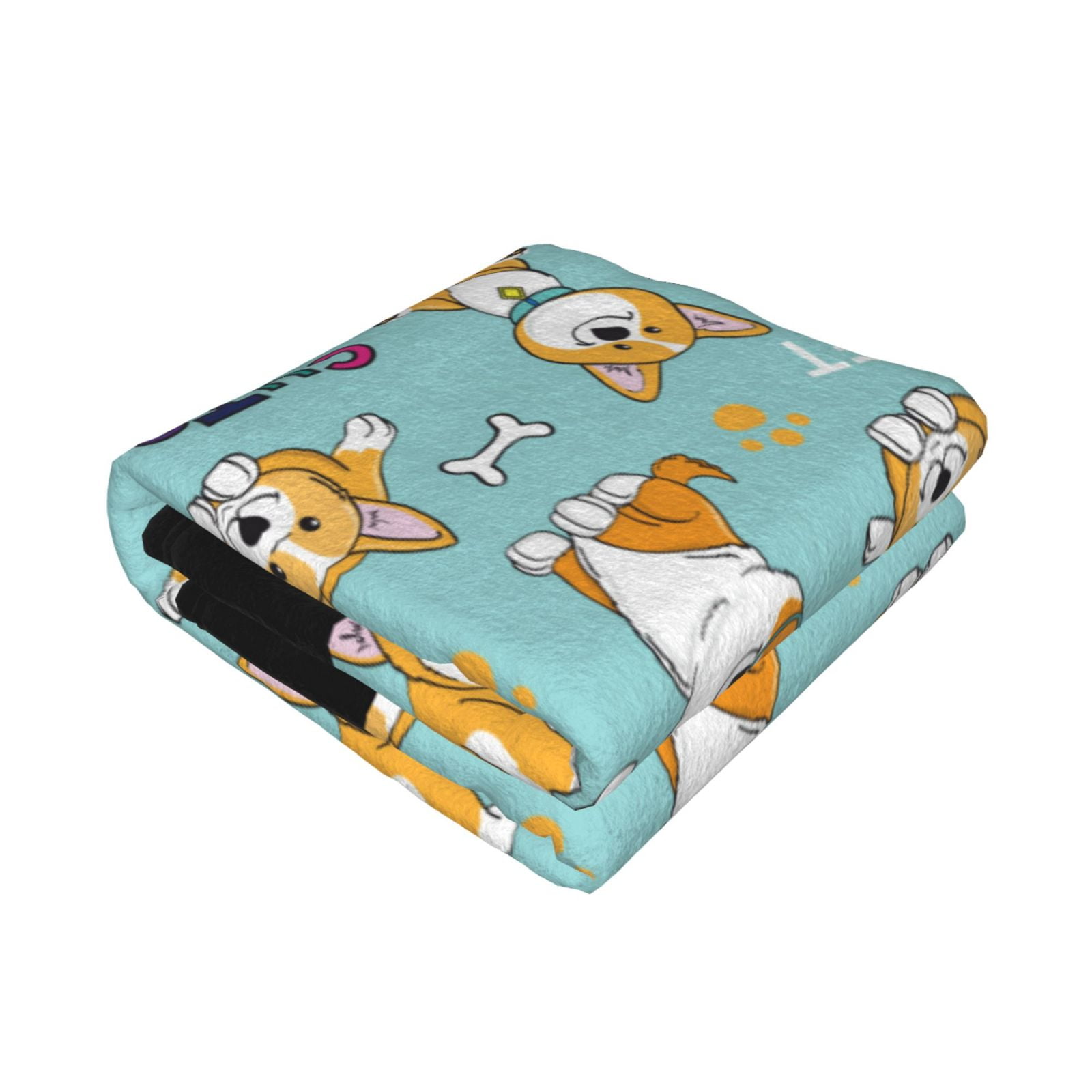 Throw Blanket for Couch - Cute Dogs Corgi Soft Comfy Lightweight Cozy Warm Throw Blanket, Fuzzy Plush Flannel Blanket & Throws for Sofa and Bed All Season