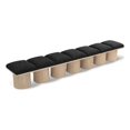 thumbnail image 1 of Meridian Furniture Pavilion Black Boucle Fabric Bench, 1 of 8