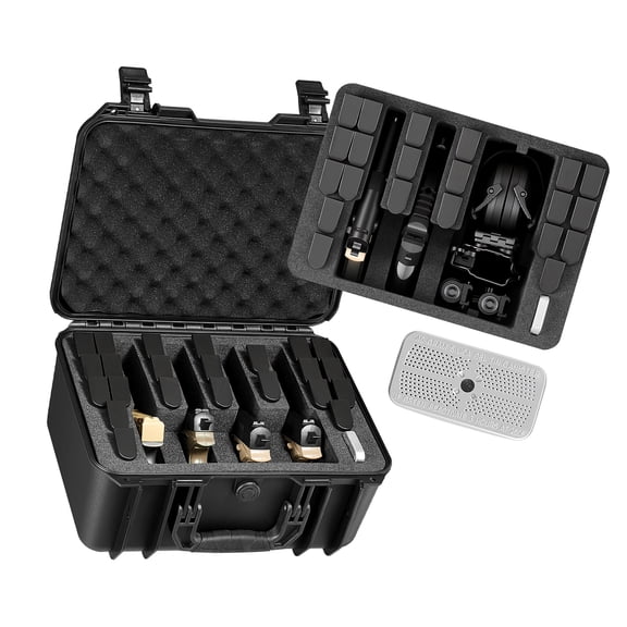 KFFKFF Durable Hard Pistol Case with XPE Foam Lining, Waterproof Storage Box with Customizable Interior & Handle for Firearms, Lenses, Cameras, and Gear, TSA Approved, 15.9x12.5x7.5 in