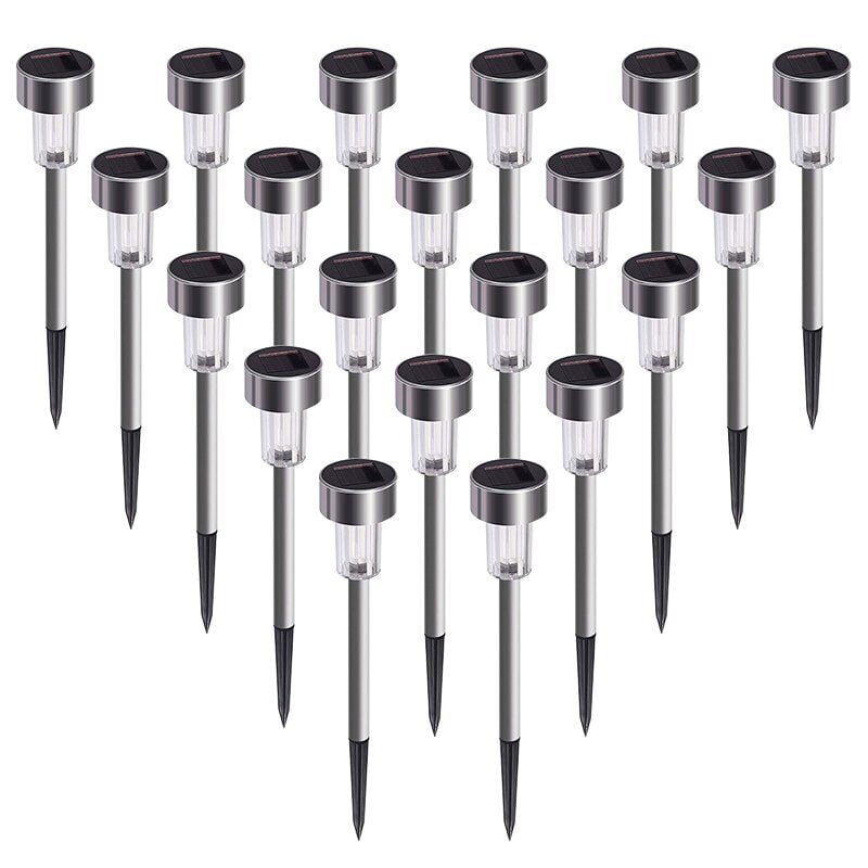 LITOM 5Pc/20Pc Garden Outdoor LED Lawn Spotlight Solar Landscape Path