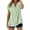 01 Green, variant on Womens Tops Summer Button Down Shirts for Women Gingham Plaid Striped Tops V Neck Casual Loose Blouse