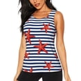 thumbnail image 1 of Fotbe Starfish Navy Blue Stripe Blusas Sin Mangas para Mujer – Estilo Casual, Corte Suelto, Slim-Fit, Cuello Redondo Deportivo, Tops de Verano para Gimnasio y Yoga-Medium, 1 of 7