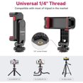 thumbnail image 3 of Support de Téléphone pour Appareil Photo - Adaptateur de Trépied pour Cellulaire 2 Clips de Téléphone Froid Rotation 360 Pince pour Téléphone Intelligent Compatible avec iPhone Android Sony, 3 of 5