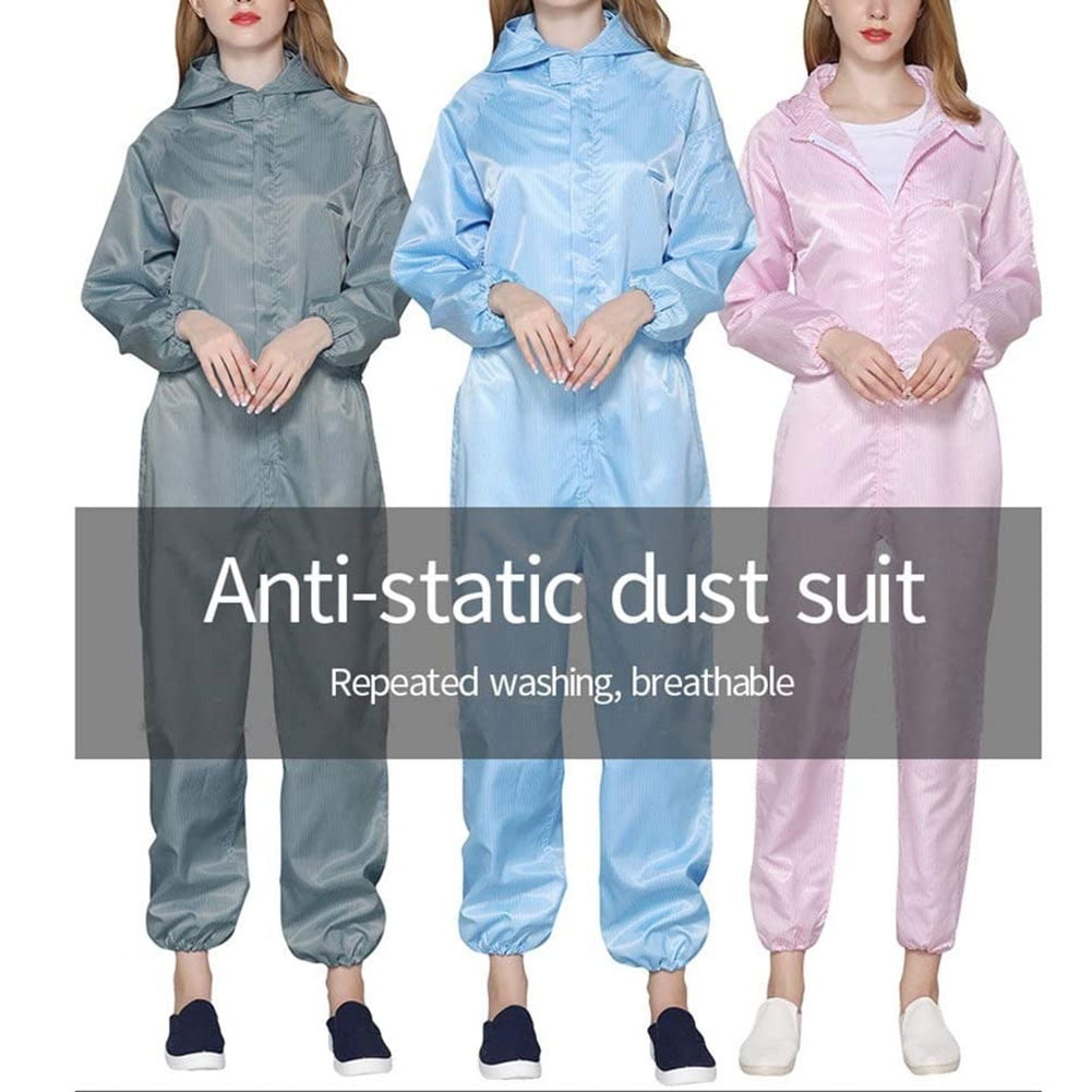 Protective Coveralls with Hood Reusable Washable DustProof Plus Size