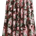 thumbnail image 4 of Levmjia Womens Midi Skirt Bohemian Printed Elastic Waist Pleated Flowy Skirt Soft Breathable Casual Bottoms For Beach Daily Dating Vacation Spring Summer Wear, 4 of 5