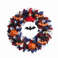 thumbnail image 1 of Herramientas y mejoras para el hogar Corona de puerta espeluznante de Halloween Corona de calabaza fantasma con murciélagos Decoración frontal Letrero colgante espeluznante para puerta Guirnalda Una p, 1 of 3