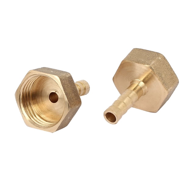 Conector de acoplamiento de tubo de latón con rosca hembra de 1/2 BSP y barb de manguera de 6 mm, 2 piezas