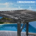 thumbnail image 3 of 6.5x12FT Hardtop Grill Gazebo, Outdoor BBQ Gazebo with 2 Side Shelves and Sloping Galvanized Steel Roof, Metal Permanent Grill Canopy with Ceiling Hooks for Patio, Lawn, Backyard, Deck, Gray, 3 of 5
