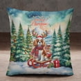 thumbnail image 2 of Merry Christmas Santa Reindeer Antlers Cavalier King Charles Spaniel Sleigh Xmas Winter Holiday Pillowcase Double Sided Dog Lover Gifts Pillow Case Covers - 00023, 2 of 3