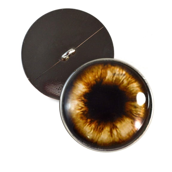 Brown Teddy Bear Sew-On Button Glass Eyes