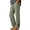 #03 Green 【Mix & Match: Stock Up on Your Favorite Colors】, variant on Women's Cotton Blend Elastic High Waist Straight Leg Cropped Pants, Side Button Split Hem Casual Trousers with Pockets, Tummy Control Drawstring Front, Flattering Fit | TruBelle,Green 2XL