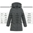 thumbnail image 3 of FDGIU Winter Women's Long Lightweight Puffer Jacket, Hooded Warm Insulated Long Sleeve Coat for Everyday, 3 of 3