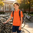 thumbnail image 6 of UACY Youth Boys Classic Polo Shirt Cotton T-Shirt Tops Short Sleeve Polo Kids Solid Color Button Up Collared Shirts (Orange, 2-3 Years), 6 of 8
