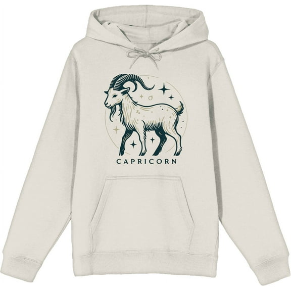 Capricorn Zodiac Sign Adult Sand Long Sleeve Hoodie-Medium