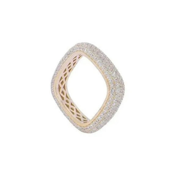 ADIRFINE 925 Solid Sterling Silver Cubic Zirconia 3MM Square Eternity Band