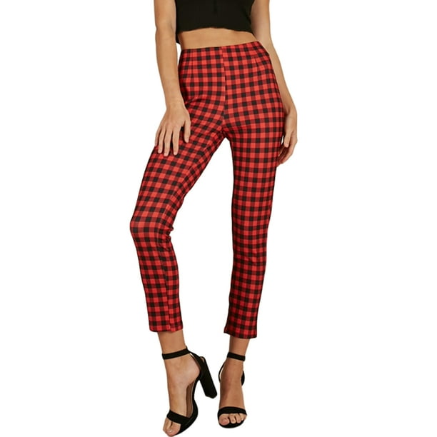 red plaid sweatpants