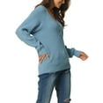 thumbnail image 4 of INSPIRE CHIC Women's Long Sleeve V Neck Button Down Ribbed Knit Casual Pullover Sweater Top S Blue, 4 of 6