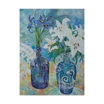 Trademark Fine Art 'Flowers By The Sea Shore' Canvas Art by Lorraine Platt