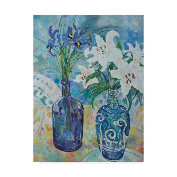 Trademark Fine Art 'Flowers By The Sea Shore' Canvas Art by Lorraine Platt